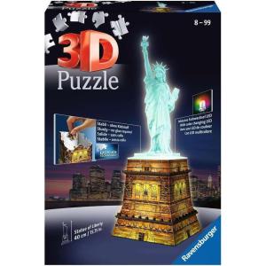 Ravensburger Statue of Liberty Night Edition – 108 Piece 3D Jigsaw Puzzle for Kids and Adults | Precision Fit with Easy Click Technology | Durable Display Piece | Over a Century of Quality(Statue of Liberty Night 3D)