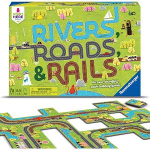 Ravensburger Rivers, Roads and Rails – Innovative Matching Game for Kids | Encourages Strategic Thinking | Award-Winning Design