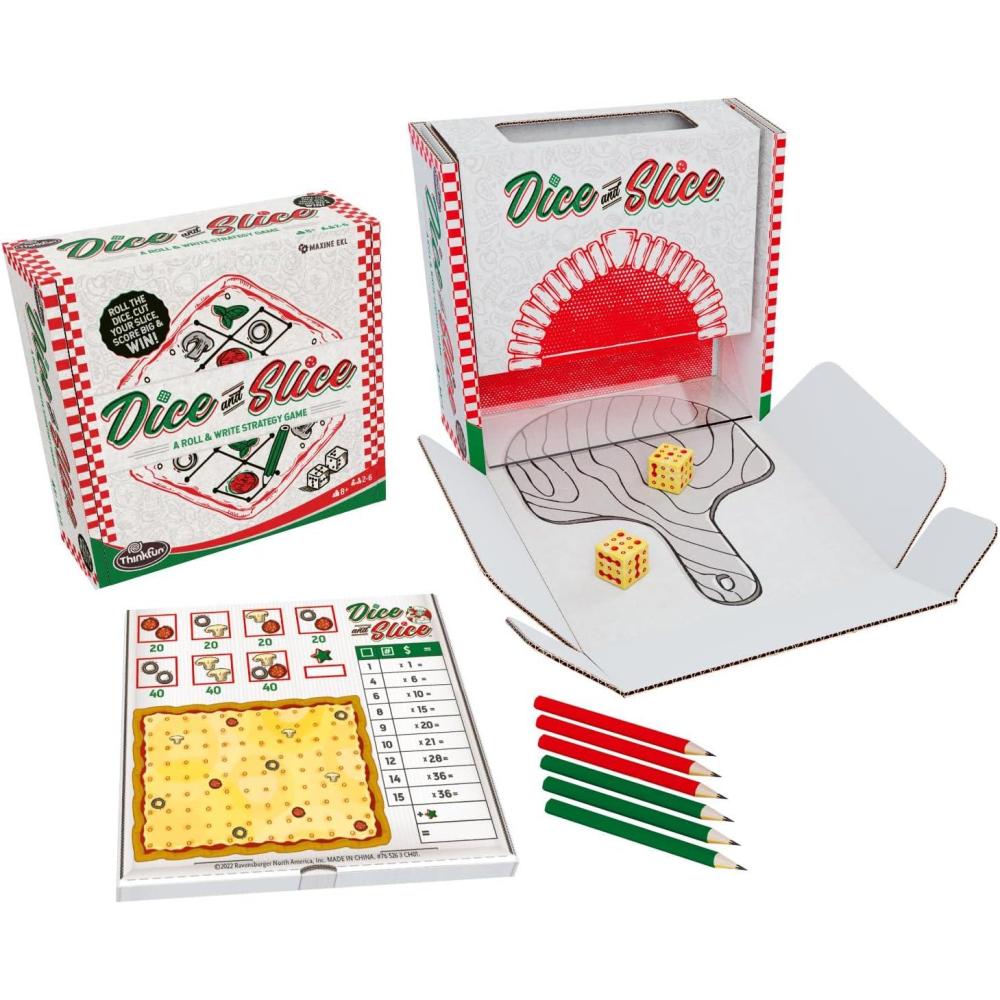 image:imageThinkFuns Dice and Slice Pizza Party Dice Game  Deliciously Strategic Pizza Slicing Game