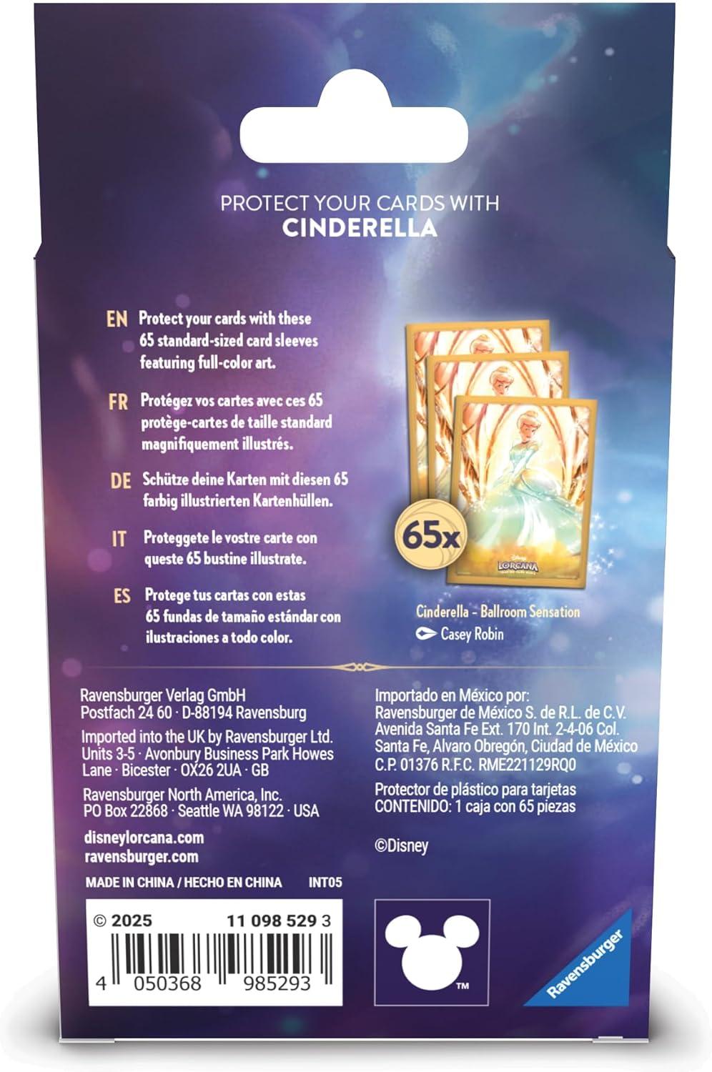 image:imageRavensburger Disney Lorcana TCG Archazias Island Card Sleeves Featuring Cinderella Ballroom Sensation 65 Protective Sleeves for TCG Decks Ages 8