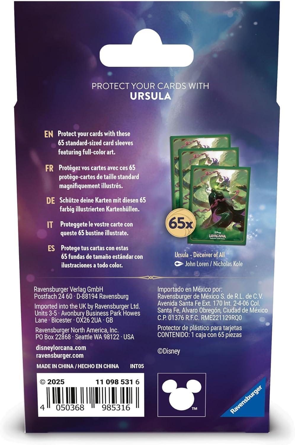 image:imageRavensburger Disney Lorcana TCG Archazias Island Card Sleeves Featuring Ursula Deceiver of All 65 Protective Sleeves for TCG Decks Ages 8