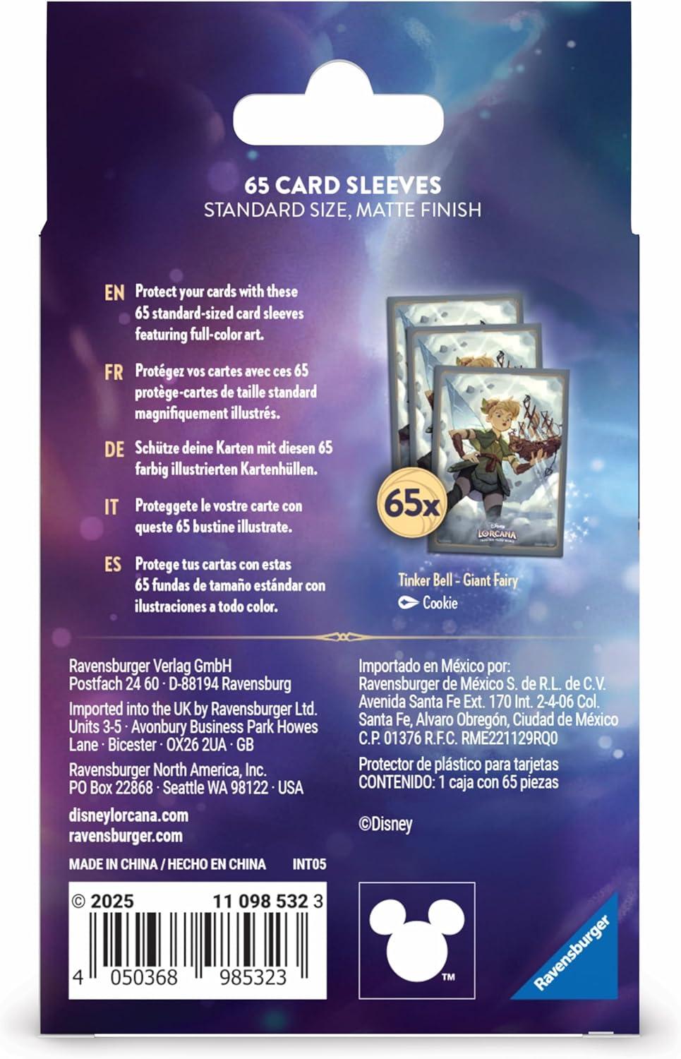 image:imageRavensburger Disney Lorcana TCG Card Sleeves Featuring Tinker Bell Giant Fairy 65 Protective Sleeves for TCG Decks Ages 8