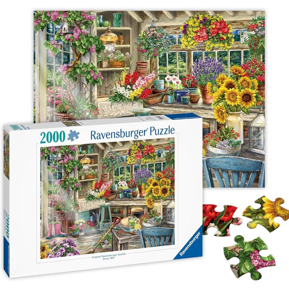 image:imageRavensburger Gardeners Paradise 2000 Piece Jigsaw Puzzle Enjoy Stunning Vibrant Colors in a Shop Full of Beautiful Blooms Premium Quality Ideal Gift Puzzles for Adults
