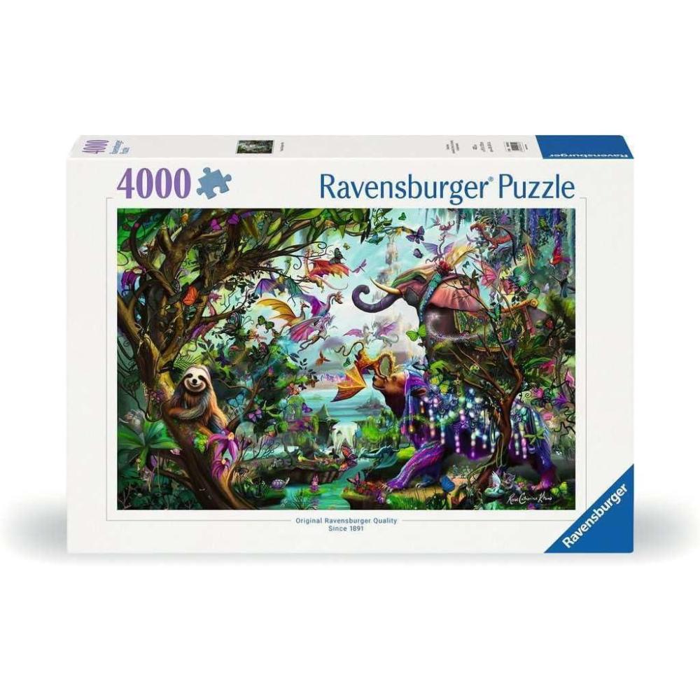 image:imageRavensburger Tropical Dragons 4000 Piece Jigsaw Puzzle Quirky Mythical Dragon Antics in Stunning Vibrant Detail Frameable Premium Quality Puzzles for Adults