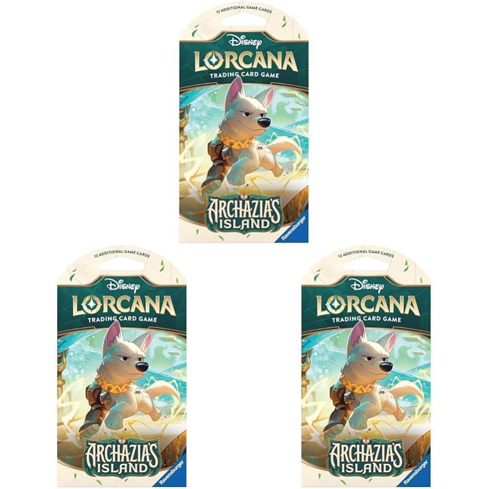 image:imageRavensburger Disney Lorcana TCG Archazias Island Single Booster Pack 12 Cards Collectible Trading Cards Ideal for Disney Fans amp TCG Players Suitable for Ages 8362 inches x 673 inches x 01 inches Pack of 3