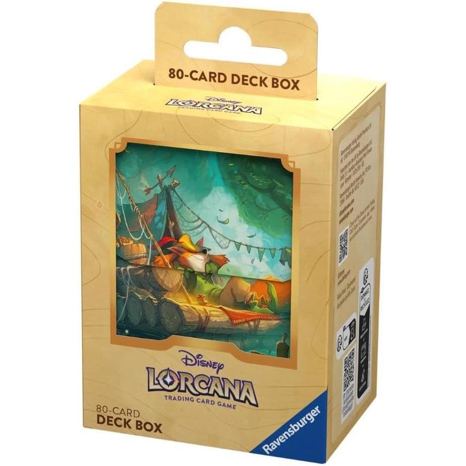image:imageRavensburger Disney Lorcana TCG Deck Box Featuring Robin Hood Daydreamer by John Loren Securely Stores 80 Sleeved Cards Durable amp Portable Organizer for TCG Players Ages 8