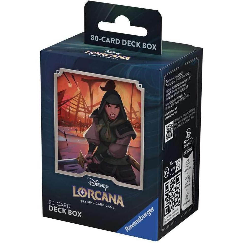 image:imageRavensburger Disney Lorcana TCG Deck Box featuring Mulan Soldier in Training by Michael Cookie Niewiadomy Securely Store 80 Sleeved Cards Durable amp Portable Organizer for TCG Players Ages 8