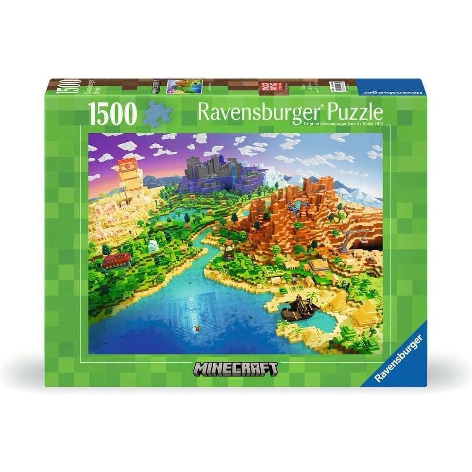 image:imageRavensburger World of Minecraft 1500 Piece Jigsaw Puzzle for Adults 17189 Every Piece is Unique Softclick Technology Means Pieces Fit Together PerfectlyNew Packaging