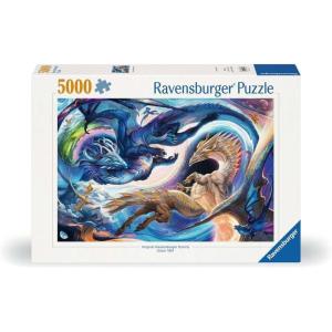 Ravensburger – Dragons Day and Night – 5000 Piece Jigsaw Puzzle – Magical, Mythical Dragons in Stunning, Vibrant Detail – Frameable – Premium Quality – Puzzles for Adults