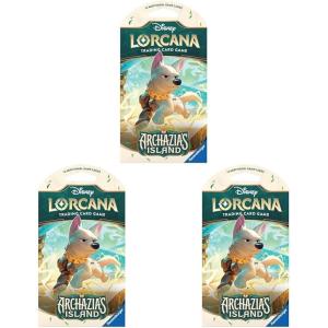 Ravensburger Disney Lorcana TCG: Archazia’s Island Single Booster Pack (12 Cards) | Collectible Trading Cards | Ideal for Disney Fans & TCG Players | Suitable for Ages 8+(3.62 inches x 6.73 inches x 0.1 inches (Pack of 3))