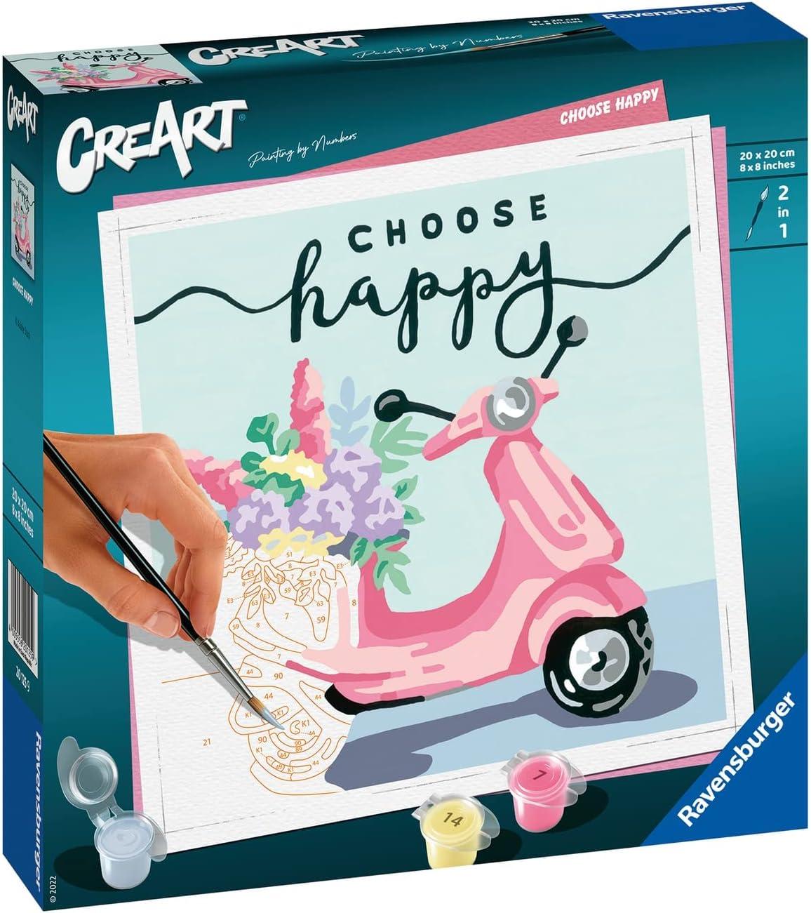 image:imageRavensburger Choose Happy Paint by Numbers Kit for Adults 20125 Painting Arts and Crafts for Ages 12 and Up