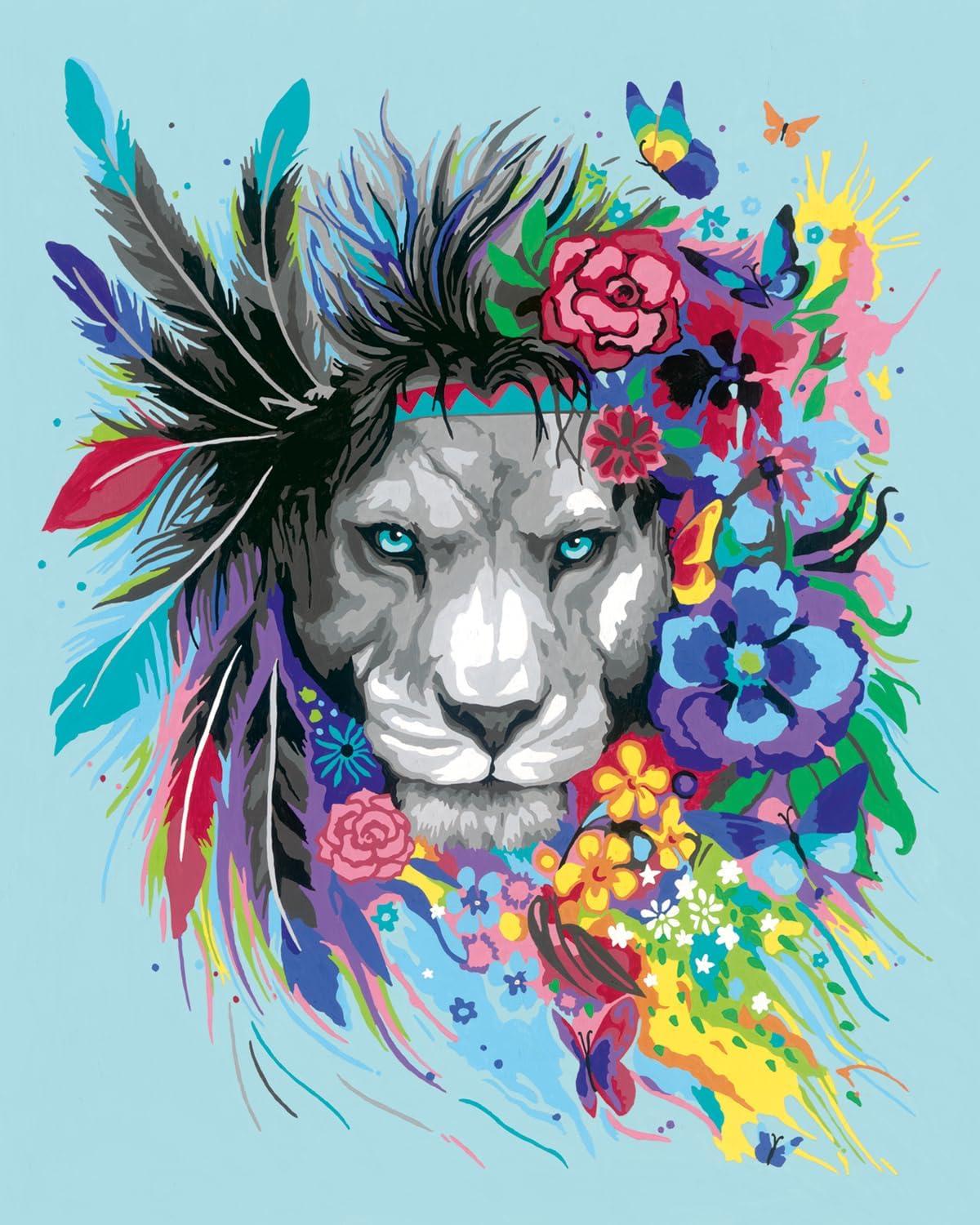 image:imageRavensburger CreArt Boho Lion Paint by Numbers Kit for Adults Painting Arts and Crafts for Ages 12 and Up
