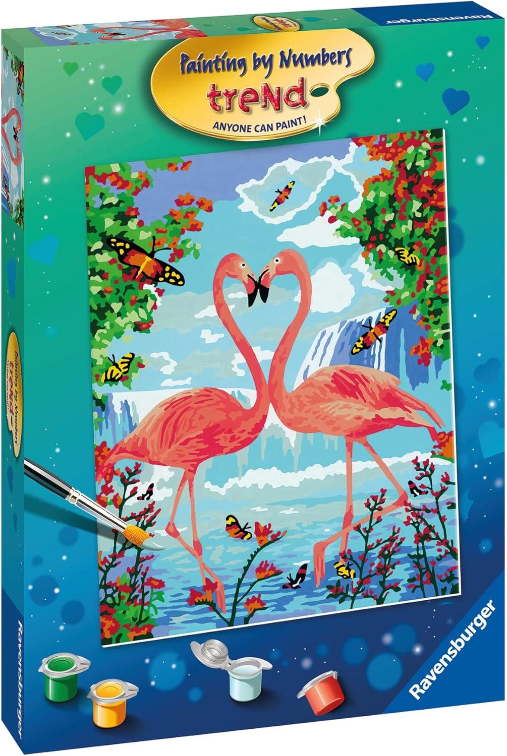 image:imageRavensburger Flamingo Love Paint by Numbers Kit for Children Painting Arts and Crafts for Kids Age 12 Years Up