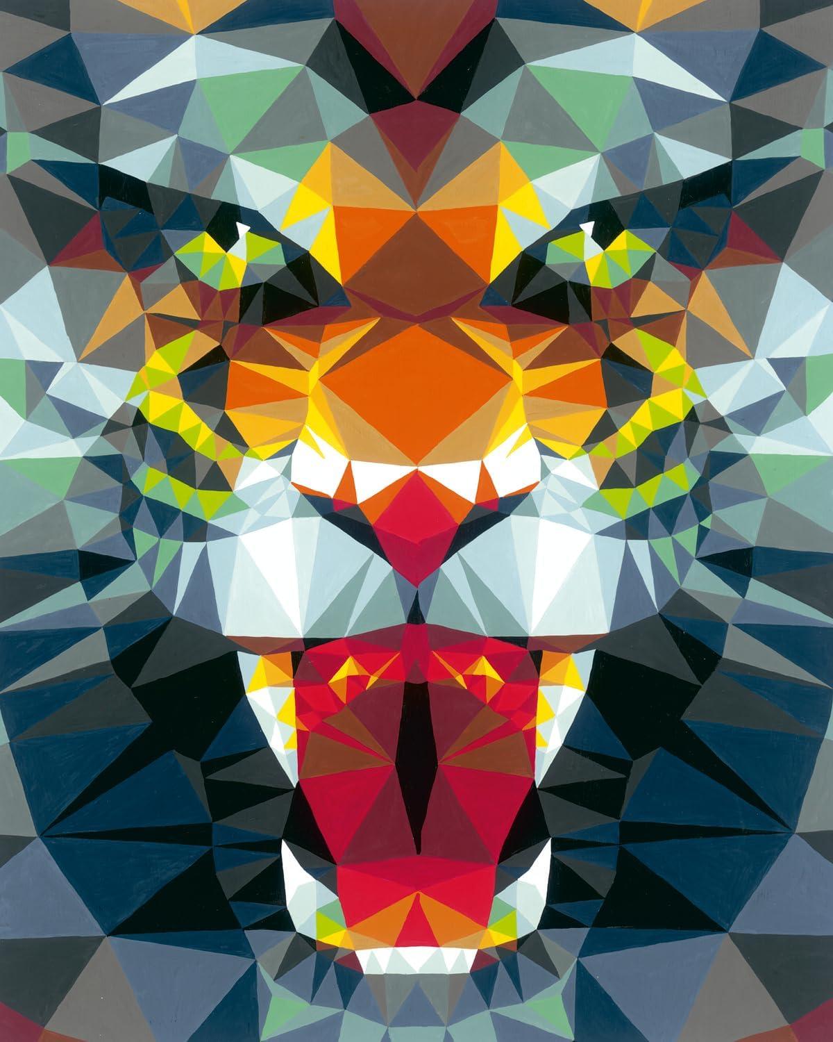 image:imageRavensburger Polygon Tiger Paint by Numbers Kit for Adults 23514 Painting Arts and Crafts for Ages 12 and Up