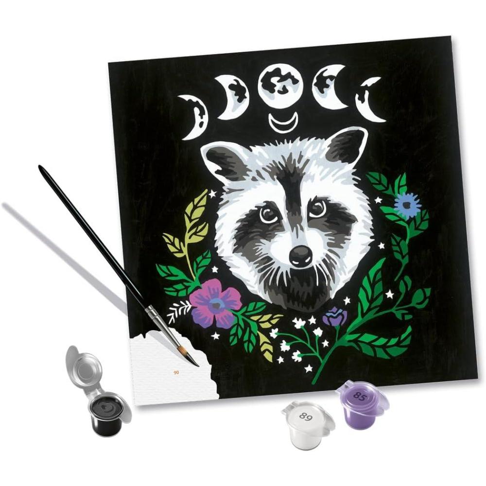image:imageRavensburger CreArt Pixie Cold Racoon Paint by Numbers Kit for Adults 23509 Painting Arts and Crafts for Ages 12 and Up