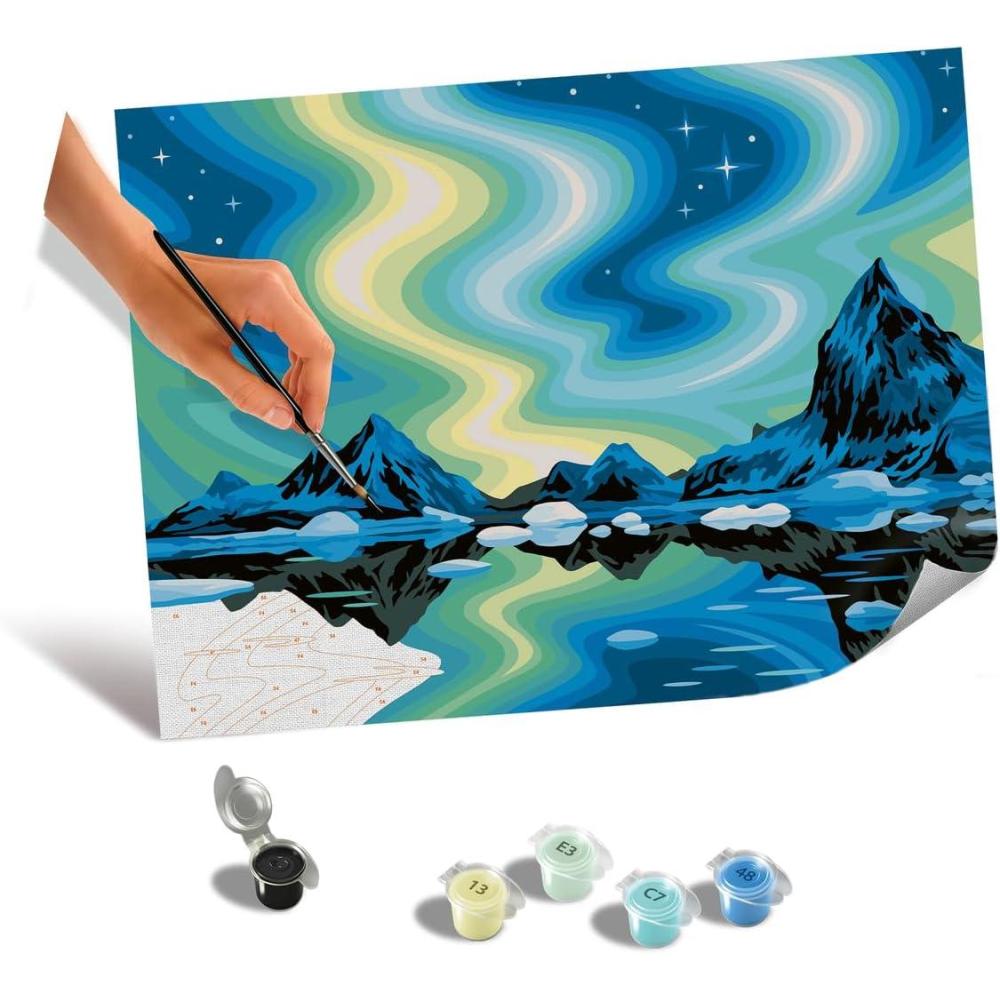 image:imageRavensburger Relax CreArt Northern Lights Canvas Paint by Numbers Kit Perfect DIY Art Gift for Adults Stress Relief and Creative Hobby