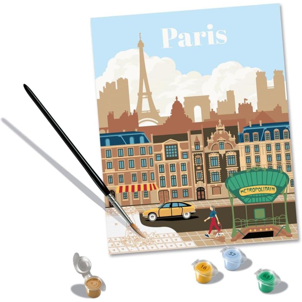 image:imageRavensburger Relax CreArt Paris Paint by Numbers Kit Perfect DIY Art Gift for Adults Stress Relief and Creative Hobby