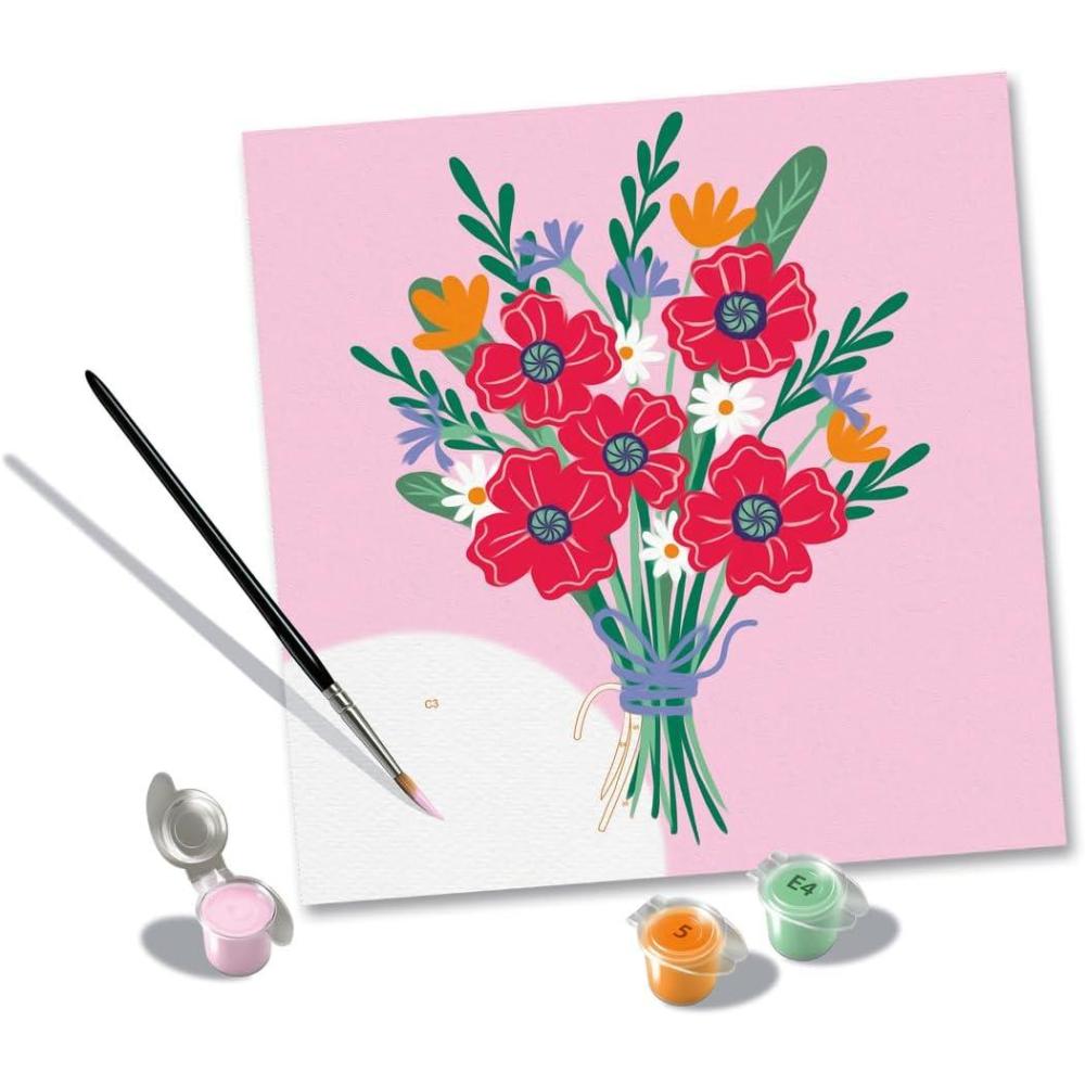 image:imageRavensburger Relax CreArt Poppy Bouquet Paint by Numbers Kit Perfect DIY Art Gift for Adults Stress Relief and Creative Hobby