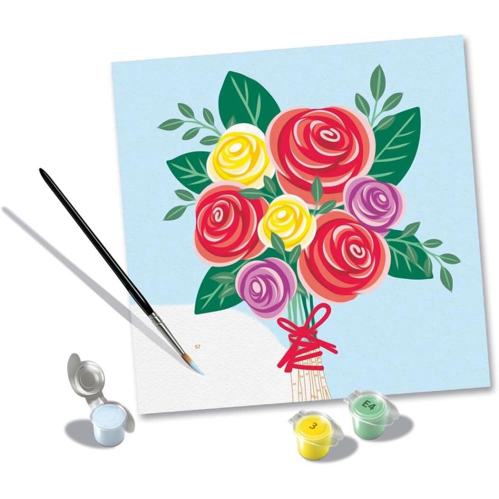 image:imageRavensburger Relax CreArt Rose Bouquet Paint by Numbers Kit Perfect DIY Art Gift for Adults Stress Relief and Creative Hobby