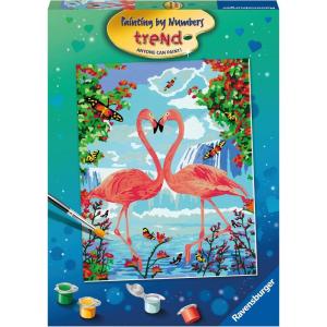 Ravensburger Flamingo Love Paint by Numbers Kit for Children – Painting Arts and Crafts for Kids Age 12 Years Up