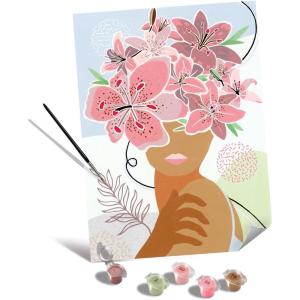 Ravensburger Relax CreArt Flowers on My Mind Canvas Paint by Numbers Kit | Perfect DIY Art Gift for Adults, Stress Relief, and Creative Hobby