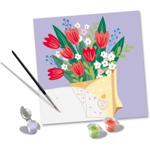 Ravensburger Relax CreArt Tulip Bouquet Paint by Numbers Kit | Perfect DIY Art Gift for Adults, Stress Relief, and Creative Hobby