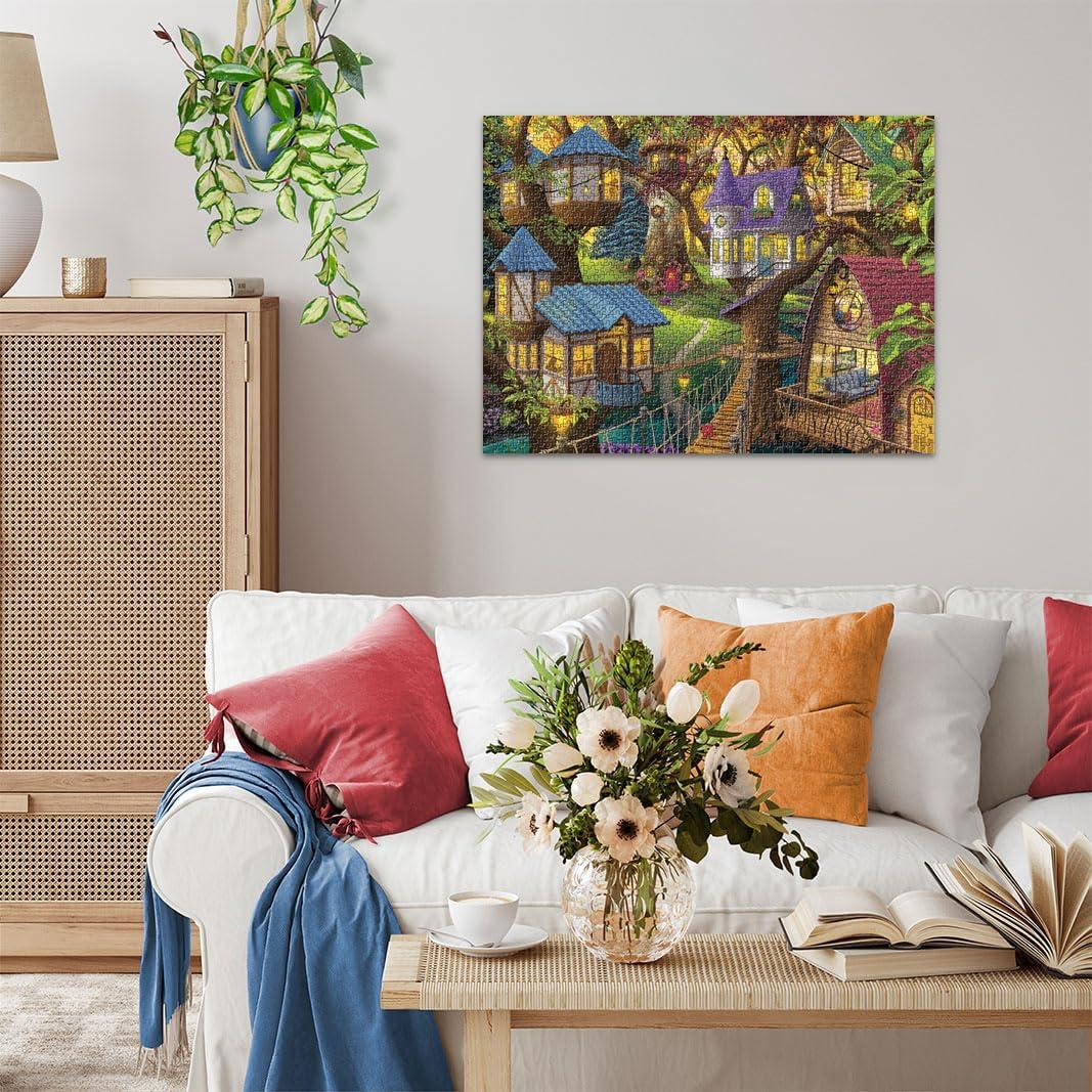 image:imageRavensburger Twilight in The Treetops 1500 Piece Jigsaw Puzzle Charming Victorian Houses in The Trees Vibrant Colors Frameable Premium Quality Puzzles for Adults