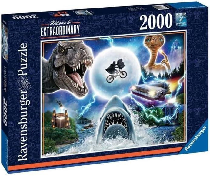 image:imageRavensburger Universal Amblin Entertainment 2000 Piece Jigsaw Puzzle Bold Vivid Colors Intricate Depiction of ET Jurassic Park amp More Premium Quality Puzzles for Adults