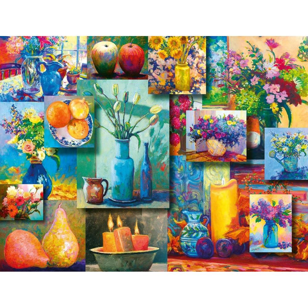 image:imageRavensburger Still Life Beauty 2000 Piece Jigsaw Puzzle Stunning Vivid Colors Flowers Fruit and Vases Frameable Premium Quality Puzzles for Adults