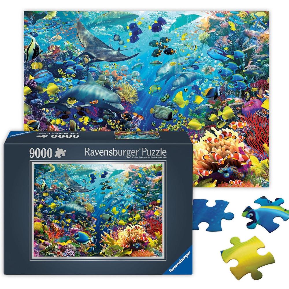 image:imageRavensburger Underwater Paradise Impressive 9000 Piece Jigsaw Puzzle Stunning Coral Reef Imagery with Fish Dolphins amp Exotic Plants Premium Quality Puzzles for Adults