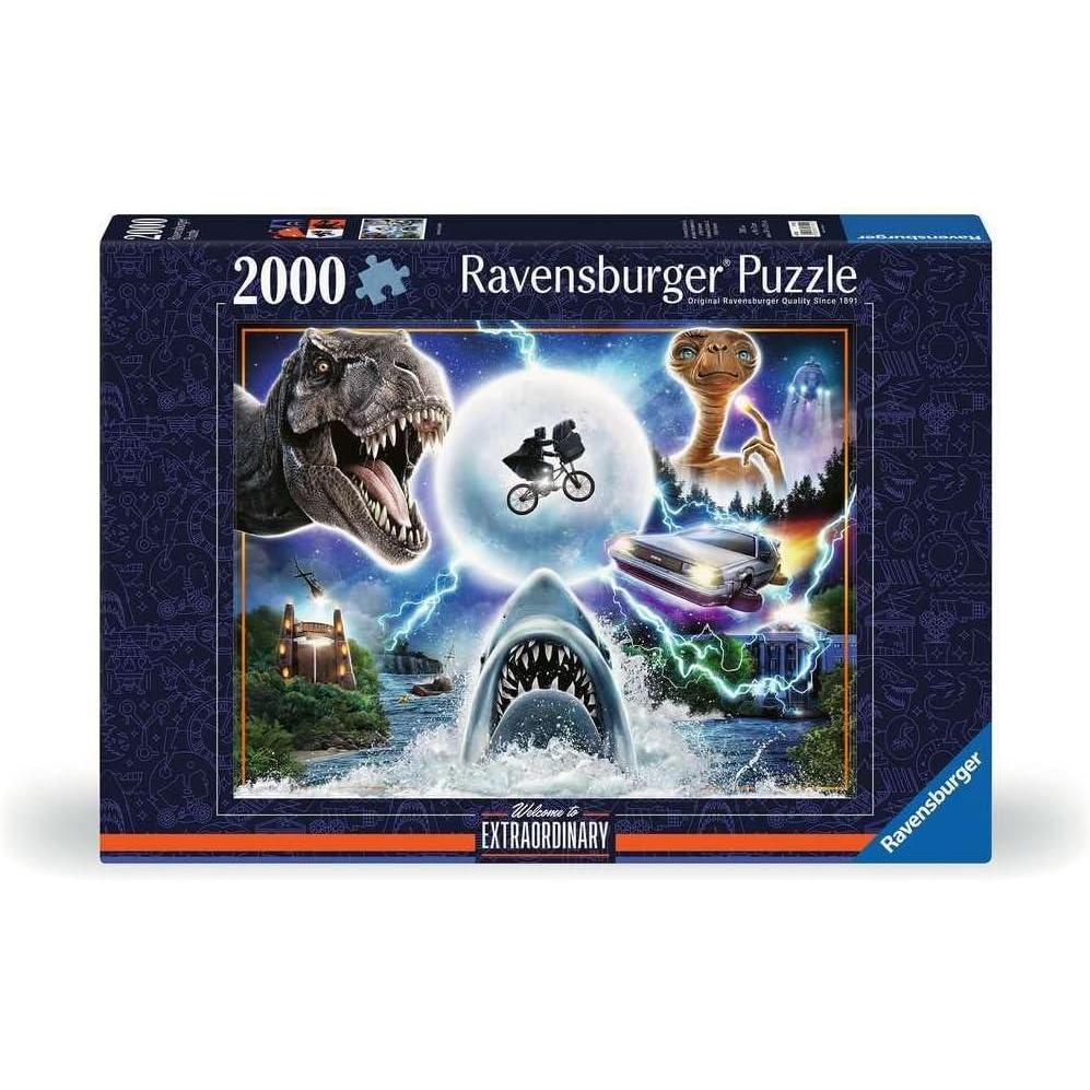 image:imageRavensburger  Universal Amblin Entertainment  2000 Piece Jigsaw Puzzle  Bold Vivid Colors  Intricate Depiction of ET Jurassic Park amp More  Premium Quality  Puzzles for Adults