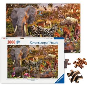 Ravensburger – African Animal World – 3000 Piece Jigsaw Puzzle – Stunning, Vivid Colors – Majestic Elephants, Bold Zebras & More – Frameable – Premium Quality – Puzzles for Adults