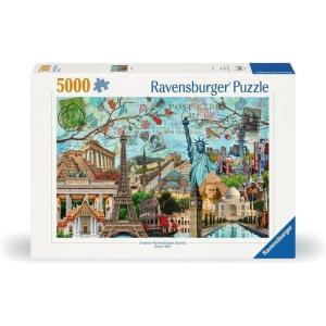 Ravensburger – Big City Collage – 5000 Piece Jigsaw Puzzle – Stunning Vivid Colors – The Globes Biggest Cities – Postcard Rendition – Frameable – Premium Quality – Puzzles for Adults