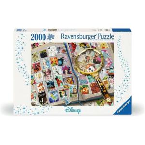Ravensburger – Disney Stamp Album – 2000 Piece Jigsaw Puzzle – Featuring Mickey Mouse, Minnie, Cinderella, Elsa, and More – Frameable – Premium Quality – Puzzles for Adults