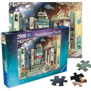 Ravensburger – Novel Avenue – 2000 Piece Jigsaw Puzzle – Books and Imagination Come to Life – Beautifully Illustrated Image of Beloved Books – Premium Quality – Ideal Gift – Puzzles for Adults