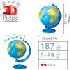 Ravensburger Children’s World Globe 180 Piece 3D Jigsaw Puzzle | Easy Click Technology | Displayable Art | Perfect for Kids and Adults | 10.5 in Diameter