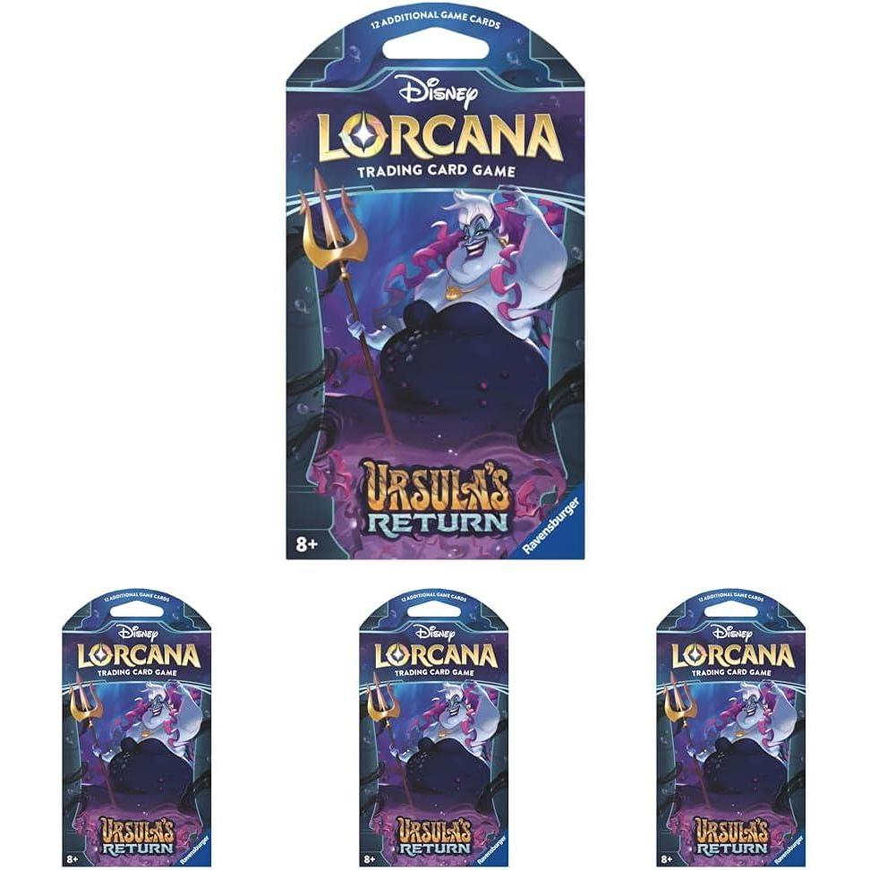 image:imageRavensburger Disney Lorcana TCG Ursulas Return Assorted Single Booster Pack 12 Cards  Collectible Trading Cards  Ideal for Disney Fans amp TCG Players  Suitable for Ages 8677 x 362in Pack of 4