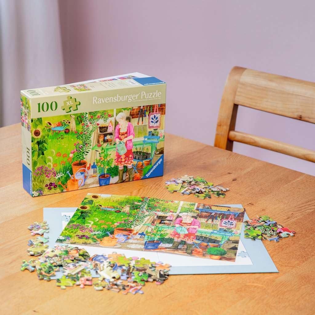 image:imageRavensburger Feel Well Gardening 100 Piece Jigsaw Puzzle A Blooming Paradise Thicker Pieces Large Image Format and Included Stand Premium Quality Puzzle Made in Europe