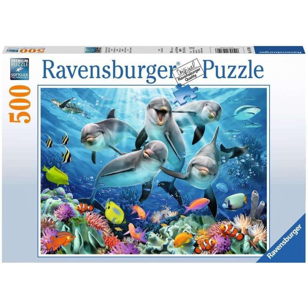 image:imageRavensburger Dolphins in The Coral Reef 500 Piece Jigsaw Puzzle for Adults 14710 Every Piece is Unique Softclick Technology Means Pieces Fit Together PerfectlyOriginal Packaging
