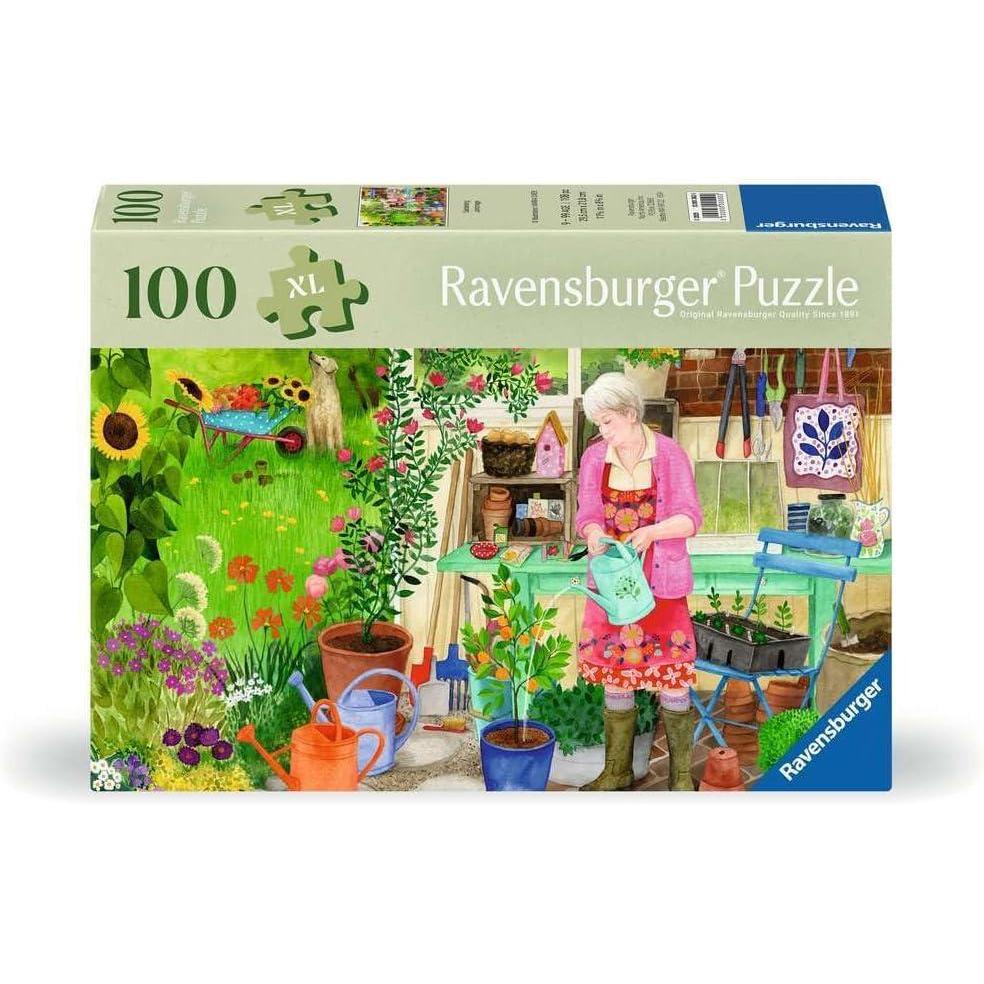 image:imageRavensburger Feel Well Gardening 100 Piece Jigsaw Puzzle A Blooming Paradise Thicker Pieces Large Image Format and Included Stand Premium Quality Puzzle Made in Europe