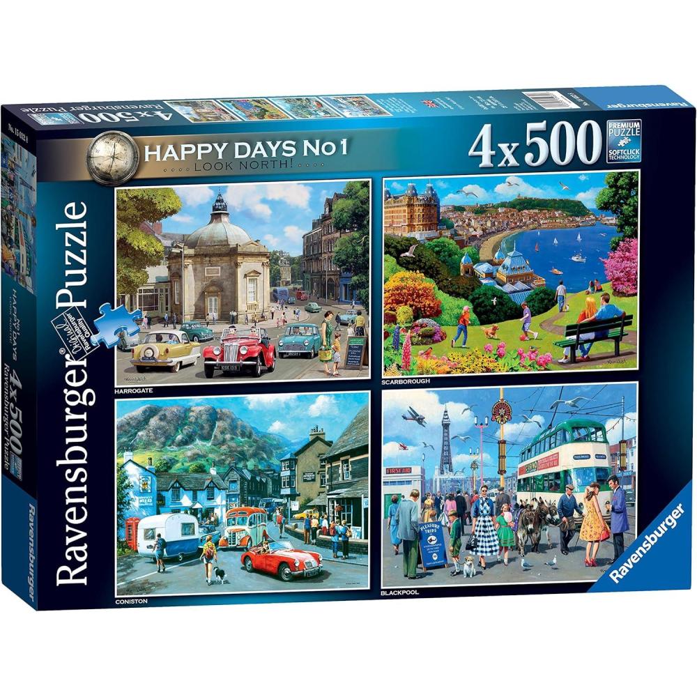 image:imageRavensburger Happy Days Collection No2 Days Out 4X 500 Piece Jigsaw Puzzle Set for Adults 12Happy Days Collection 1