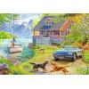 Ravensburger Feel Well – Summer Lake House – 200 Piece Jigsaw Puzzle | Thicker Pieces, Large Image Format, and Included Stand | Premium Quality Puzzle Made in Europe