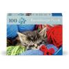 Ravensburger Feel Well – Wool Cat – 100 Piece Jigsaw Puzzle | Thicker Pieces, Large Image Format, and Included Stand | Premium Quality Puzzle Made in Europe