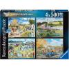 Ravensburger Happy Days No.3: Countryside Nostalgia 4X500 Piece Jigsaw Puzzle Set for Adults | Unique, Pieces | Anti-Glare Surface | FSC Certified, Eco-Friendly | Amazon Exclusive(Single)