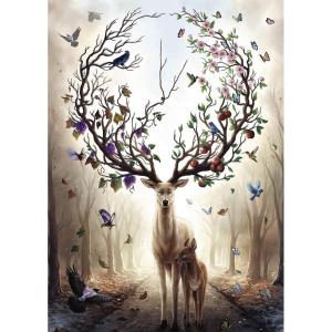Ravensburger – Magical Deer – 500 Piece Jigsaw Puzzle – Stunning, Vivid Imagery of a Mythical Deer – Bold Colors – Mysterious Scene – Ideal Gift – Frameable Art – Screen-Free Fun – Puzzles for Adults(Altes design)