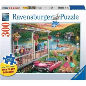 Ravensburger 300 Piece Summer Lake Jigsaw Puzzle for Adults – Every Piece Unique, Softclick Technology