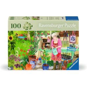 Ravensburger Feel Well – Gardening – 100 Piece Jigsaw Puzzle | A Blooming Paradise |Thicker Pieces, Large Image Format, and Included Stand | Premium Quality Puzzle Made in Europe