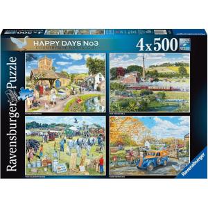 Ravensburger Happy Days No.3: Countryside Nostalgia 4X500 Piece Jigsaw Puzzle Set for Adults | Unique, Pieces | Anti-Glare Surface | FSC Certified, Eco-Friendly | Amazon Exclusive(Single)