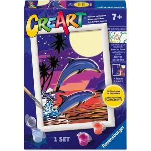 Ravensburger – Dolphin Adventures CreArt Paint by Numbers Kit | Fun & Easy DIY Art for Kids Age 7+ | Creative Gift Idea for Birthdays & Holidays