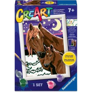 Ravensburger – Horses at Mignight CreArt Paint by Numbers Kit | Fun & Easy DIY Art for Kids Age 7+ | Creative Gift Idea for Birthdays & Holidays